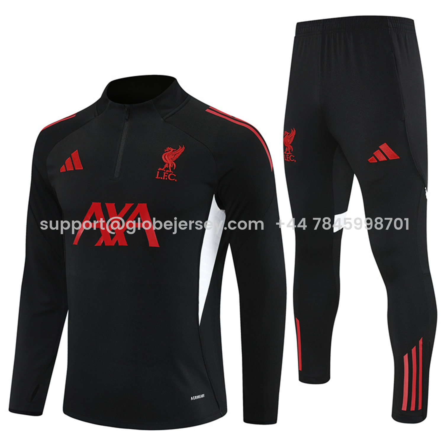 Liver.pool 25-26 Long Sleeve Training Set - Black Top & Black Pants