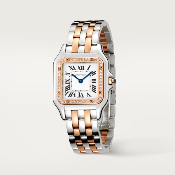 【Super Clone】PANTHERE Rose Gold Mix Diamond 30mm