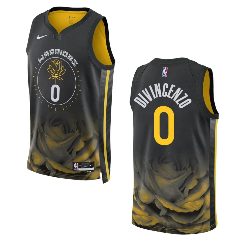 Warriors 2022-23 City Edition Donte DiVincenzo Black Jersey Swingman