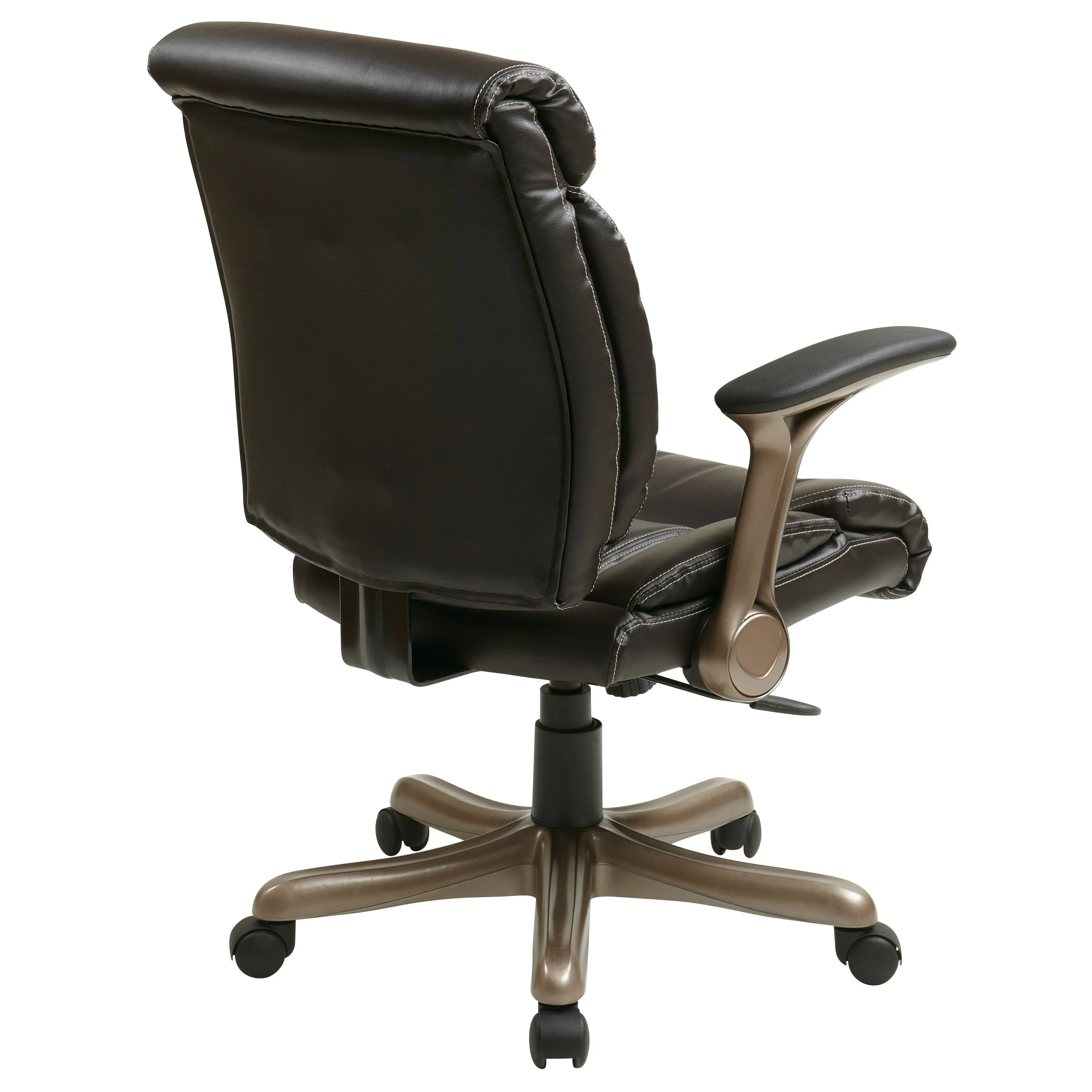 Boded Leather Office Chair in Silver and Black