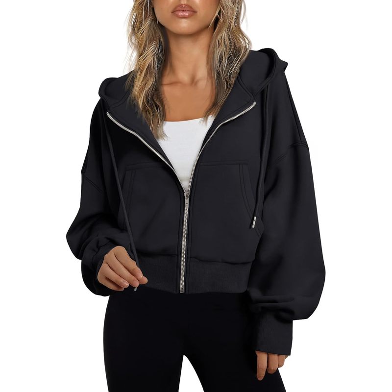 Women's Zip Up Hoodies Cropped Jackets Fall Outfits 2026