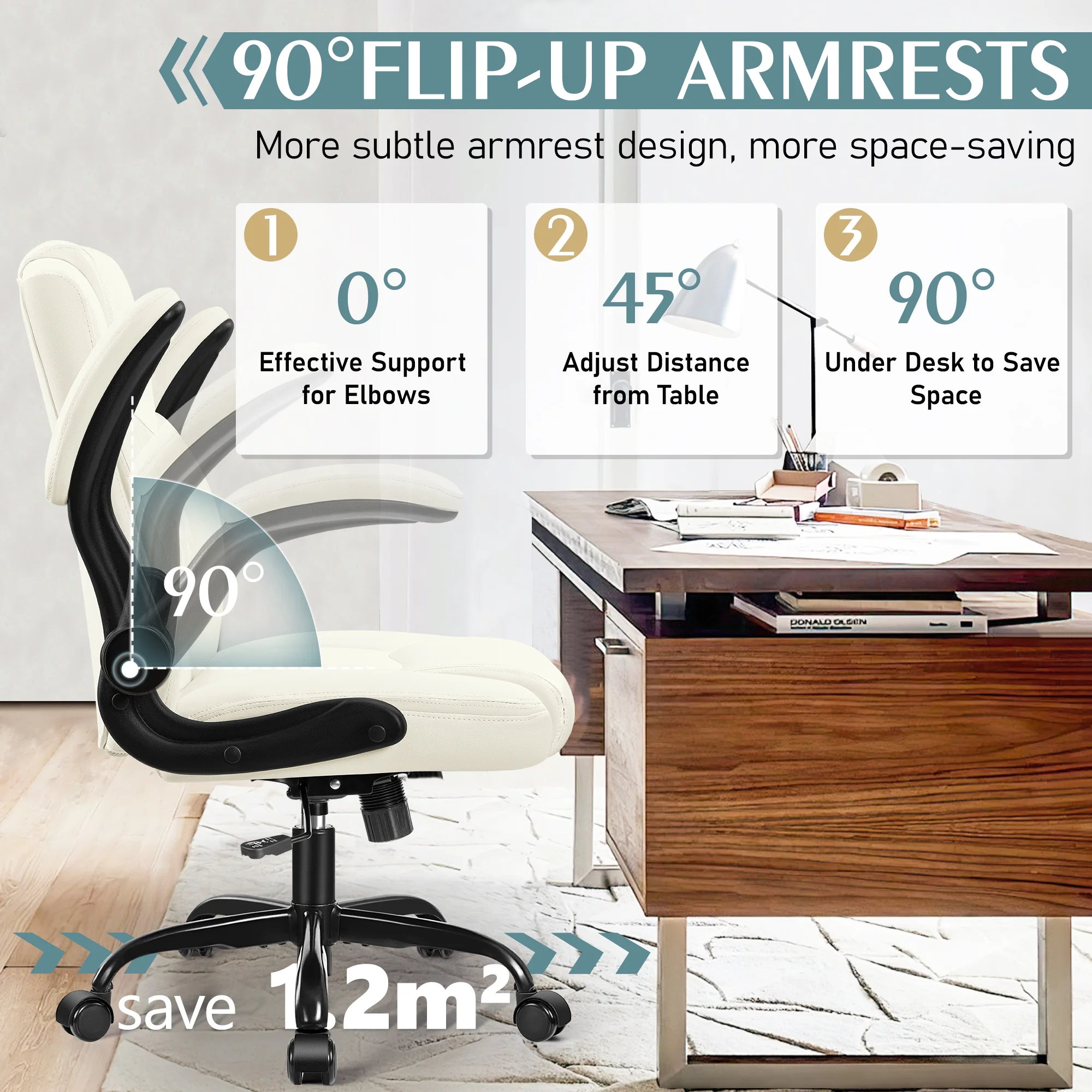 COOLHUT Leather Office Chair, Big and Tall Office Chair 400LBS Wide Seat Ergonomic Computer Desk Chair High Back Executive Leather Chair Adjustable Task Chair Lumbar Back with 8-Year Warranty, Black
