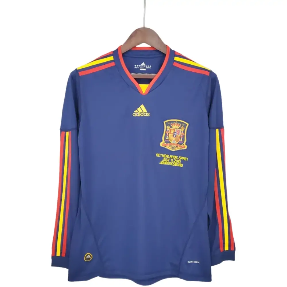 2010 Spain Away Long Sleeve Retro Jersey - Fans Edition