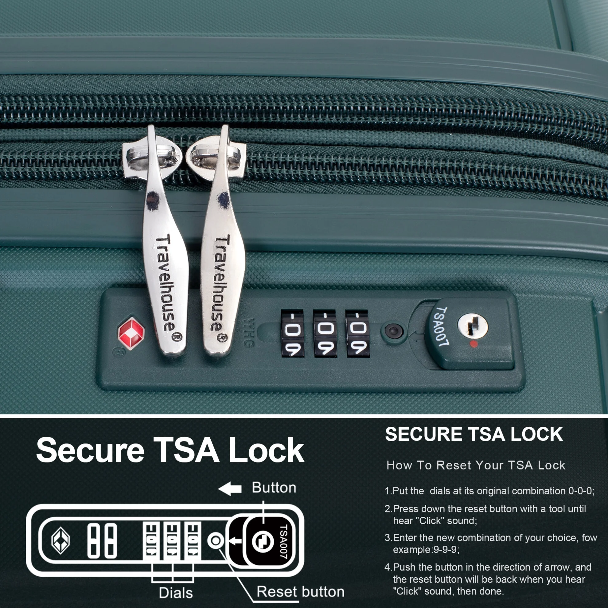 3 Pieces Luggage Set (20/24/28), Expandable PP Lightweight Hardshell Durable Suitcase with 4 Double 360 Degrees Mute Spinner Wheels and TSA Lock for Men Women, Black