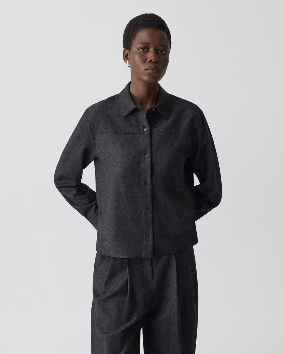 Boxy Shirt in Sleek Flannel