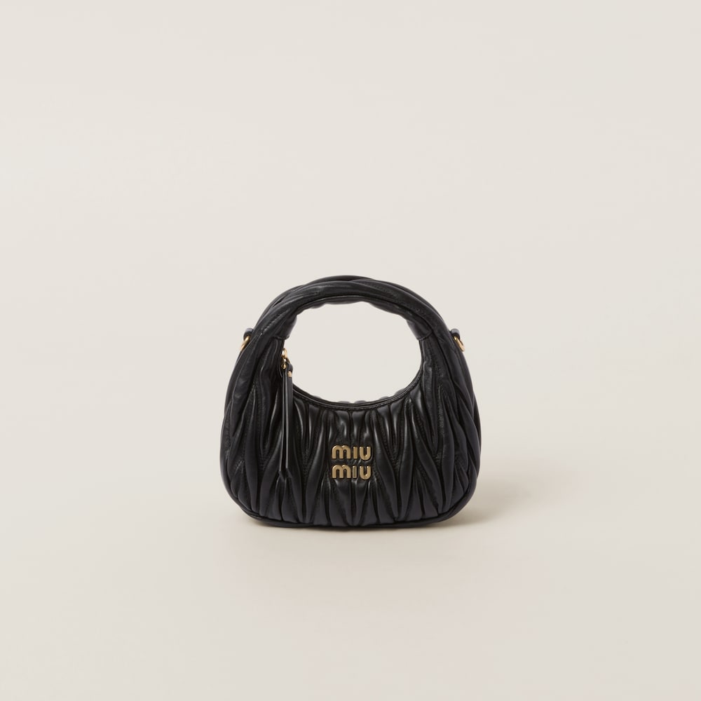 Wander matelassé nappa leather hobo mini-bag