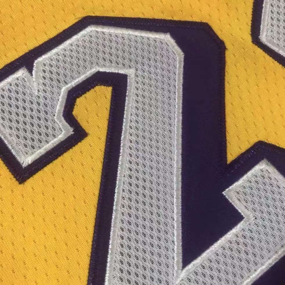 mitchellness Lakers #24 Kobe 2007-08AU dense embroidery yellow jersey