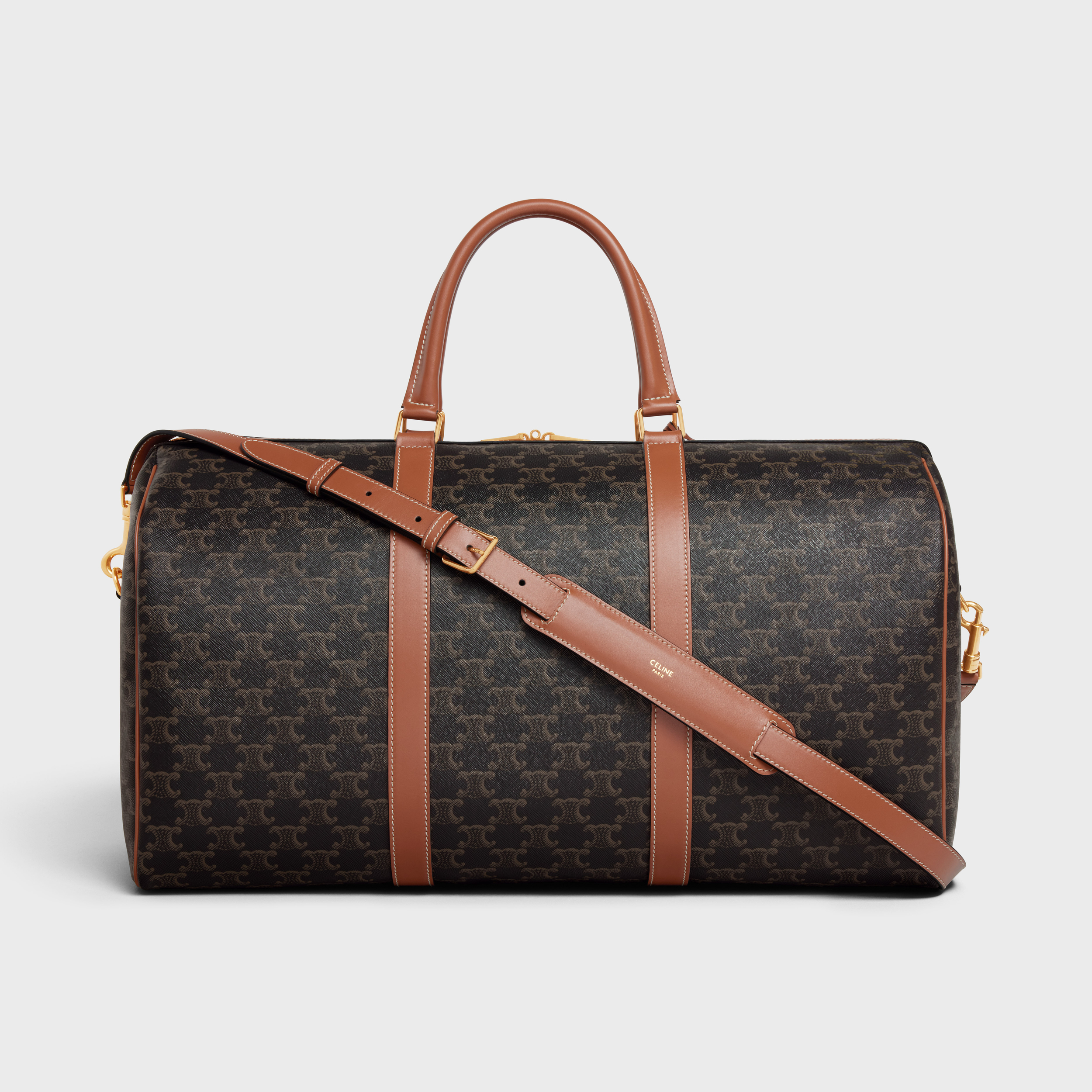 Large Travel Bag in Triomphe Canvas and calfskin