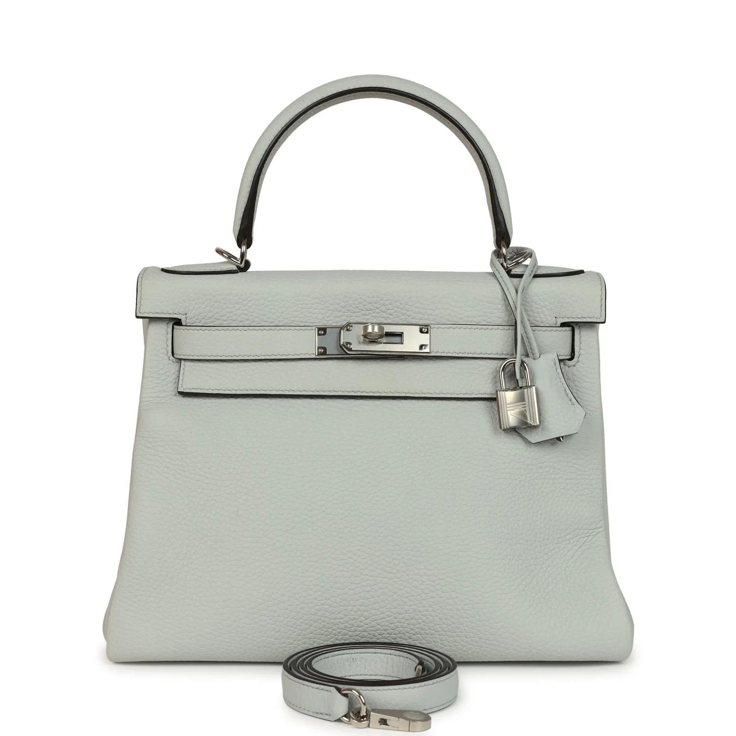 Hermes Kelly Retourne 28 Bleu Pale Clemence Palladium Hardware