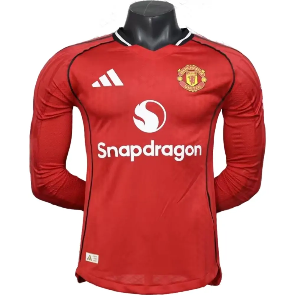 2025/26 Manchester United Home Long Sleeve Jersey - Player Edition