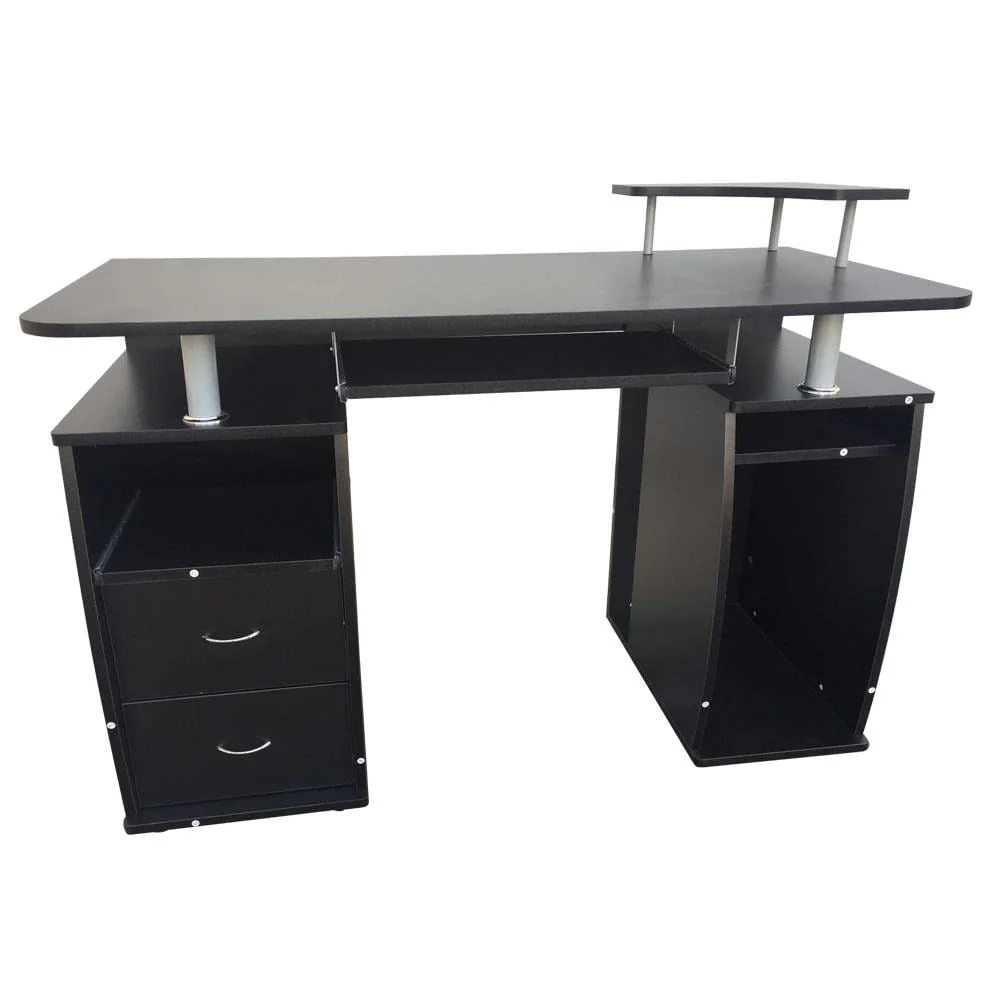 Ktaxon Black Home Office Computer PC Desk Table Work Station,Office Home Raised Monitor & Printer Shelf Furniture