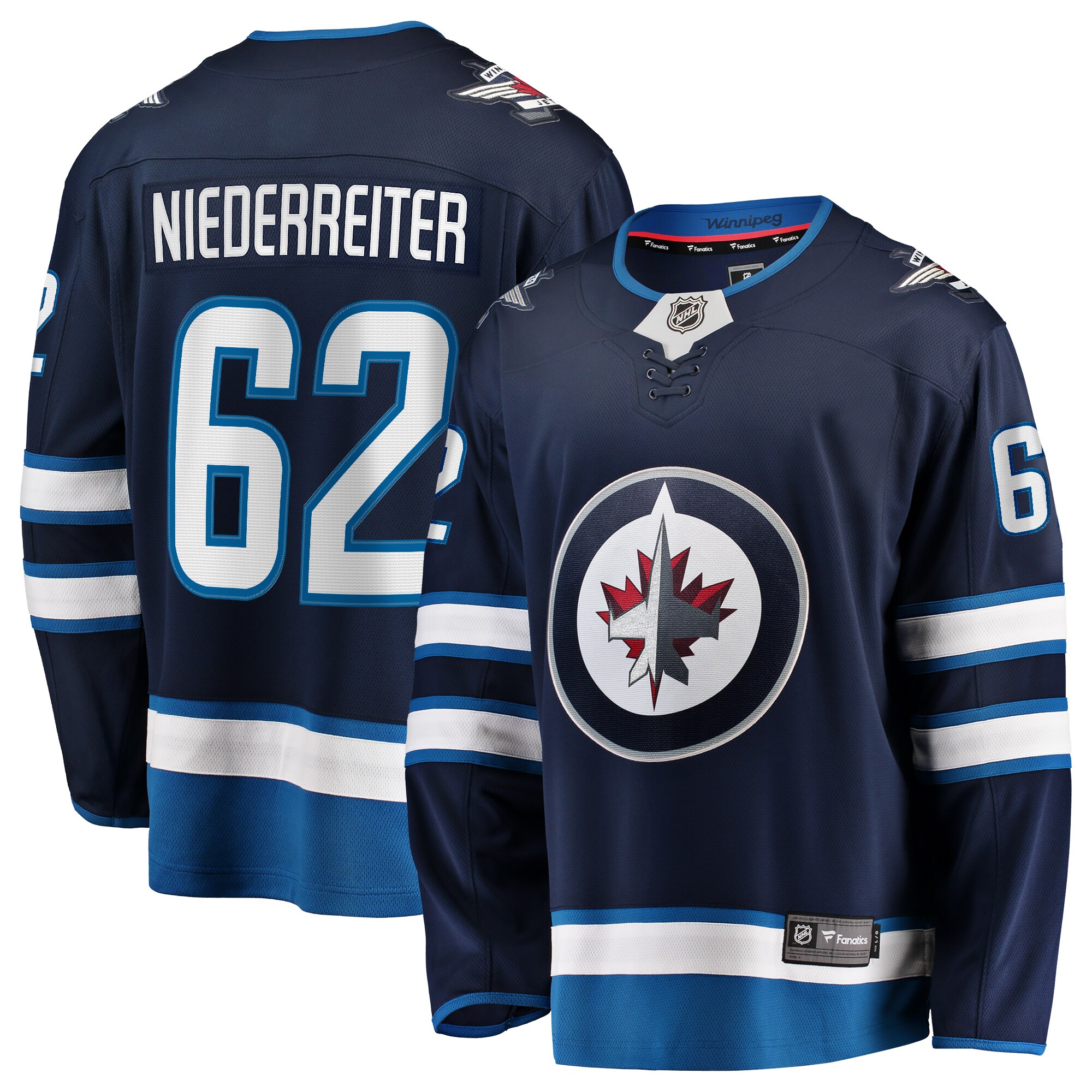 Nino Niederreiter Winnipeg Jets Fanatics Home Premier Breakaway   Jersey – Navy