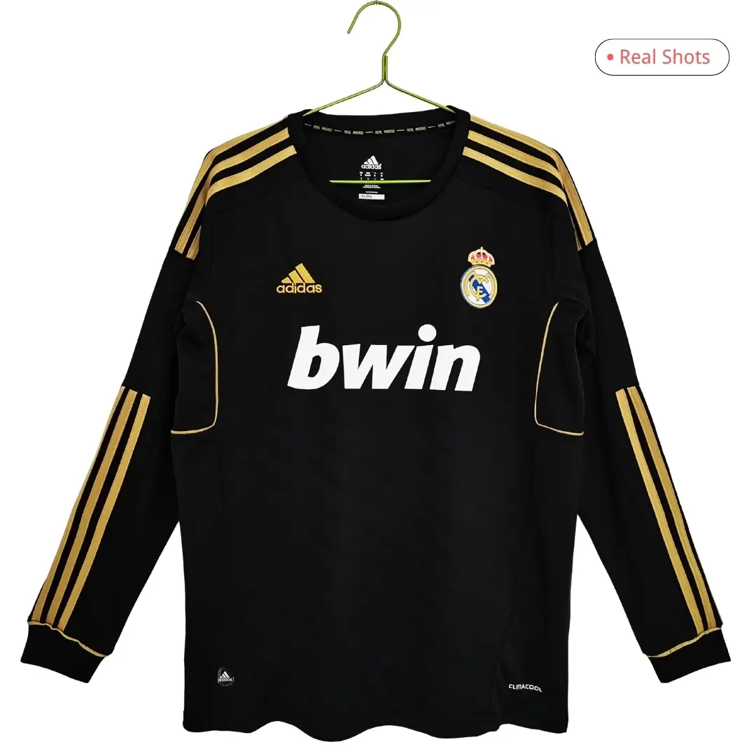 Real Madrid 2011/12 Away Long Sleeve Retro Soccer Jersey
