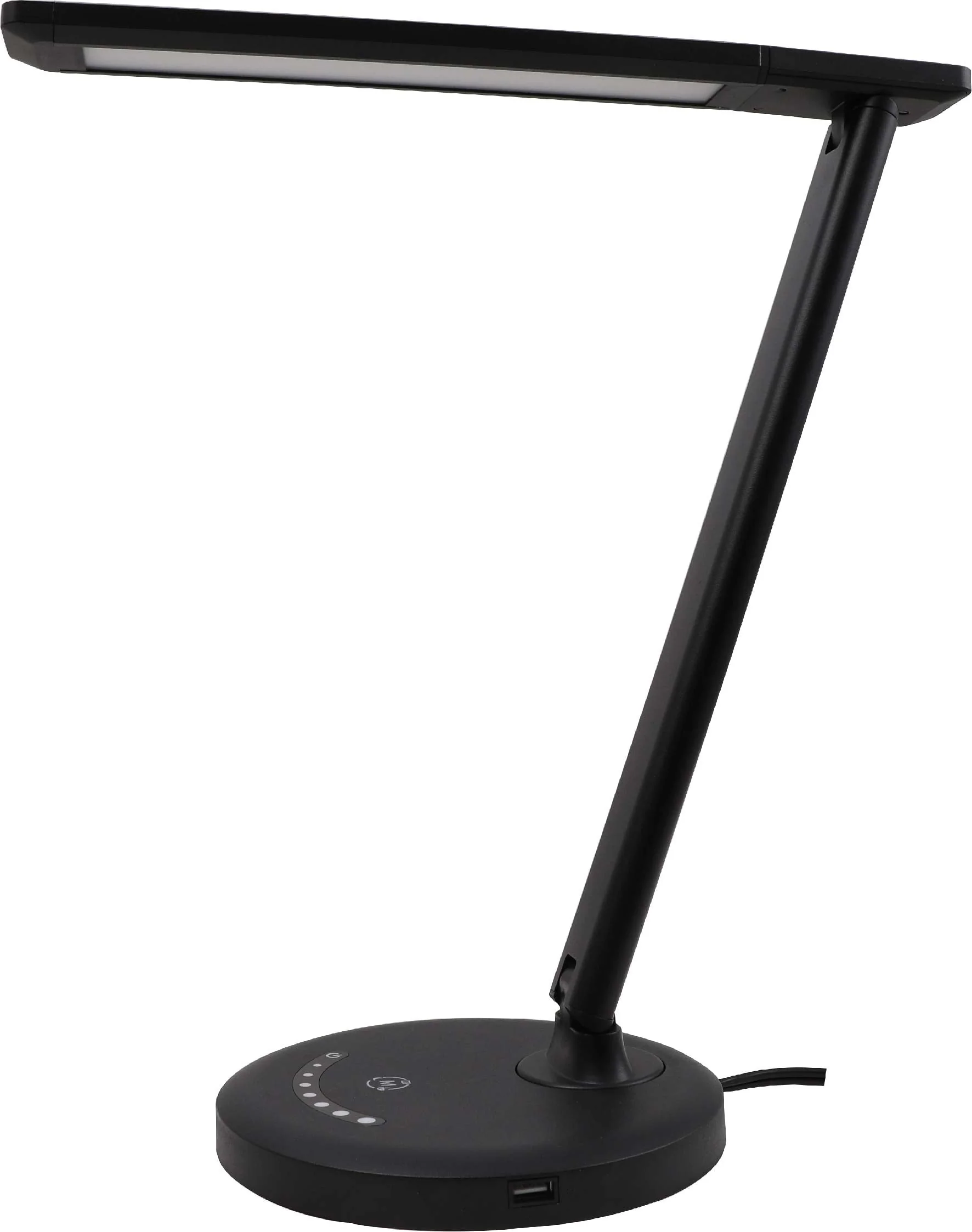 Mainstays Modern Dimmable LED Desk Lamp with USB Charging Port, Matte Black Finish, for All Ages
