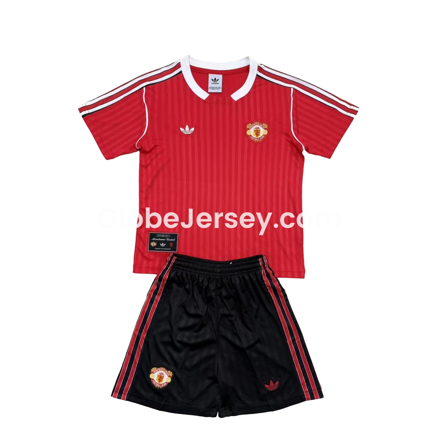 Manchester United 25-26 Red Terrace Icon Throwback Style Men's Adult Jersey Set - Fans Version