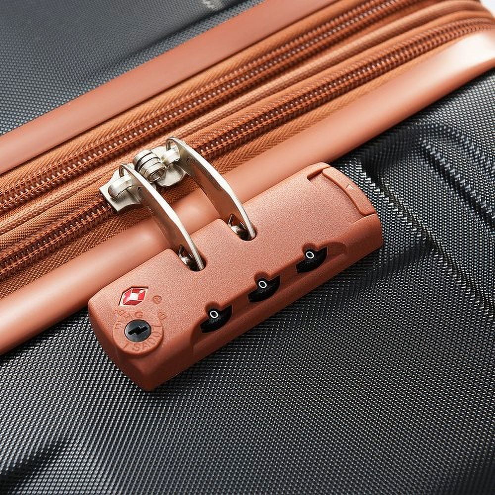 Luggage Sets New Model Expandable ABS Hardshell 3pcs Clearance Luggage Hardside Lightweight Durable Suitcase sets Spinner Wheels Suitcase with TSA Lock 20''24''28''(blue and brown)