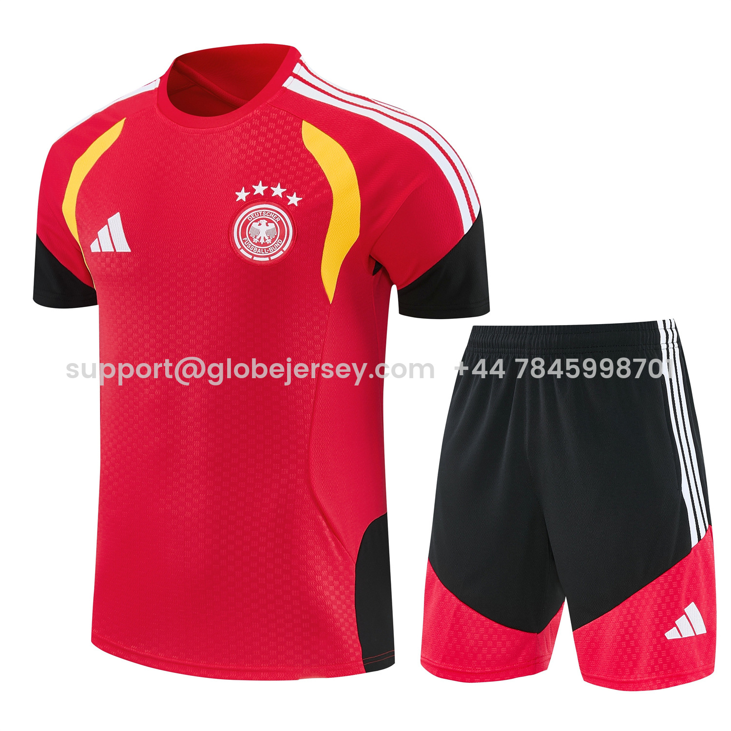 Germany 2026 Short-Sleeve Training Set - Red Top and Black Shorts