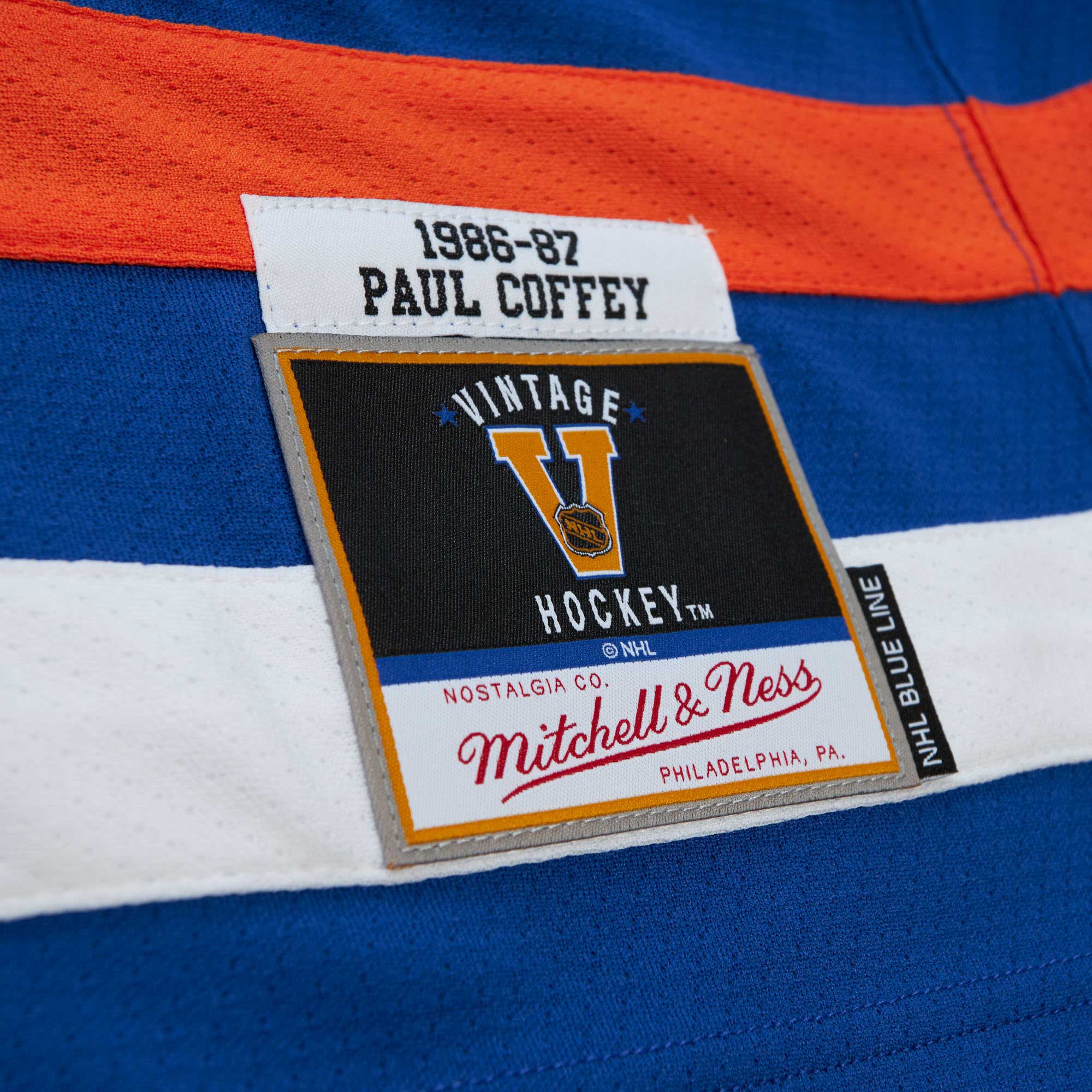 Paul Coffey Edmonton Oilers Mitchell & Ness  1986/87 Blue Line   Jersey – Royal