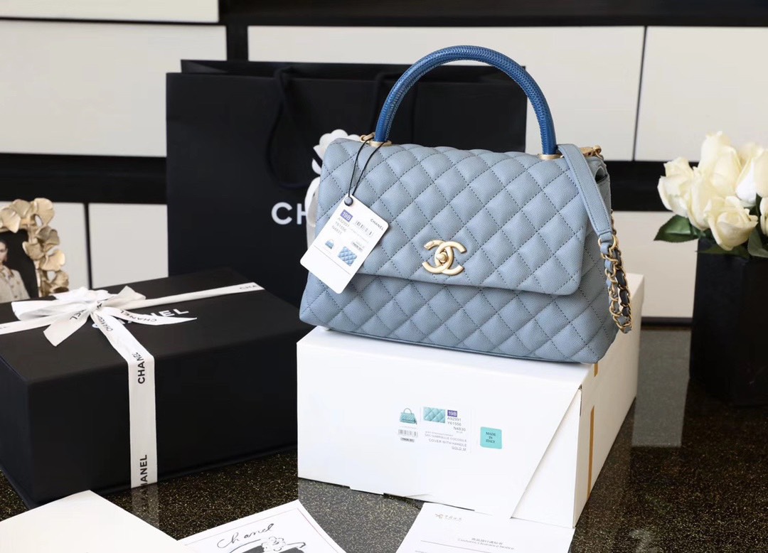 [10A] Chanel Caviar Quilted Coco Handle Flap Bag
