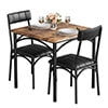 HOSSLLY 3-Piece Dining Table Sets with 2 Upholstered Chairs for Home Kitchen Small Space, Rustic Brown