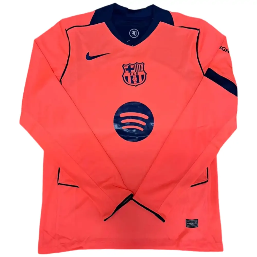 2025-26 Barcelona Second Away Long-Sleeve Jersey, 1:1 Thai Version Quality - Fans Edition