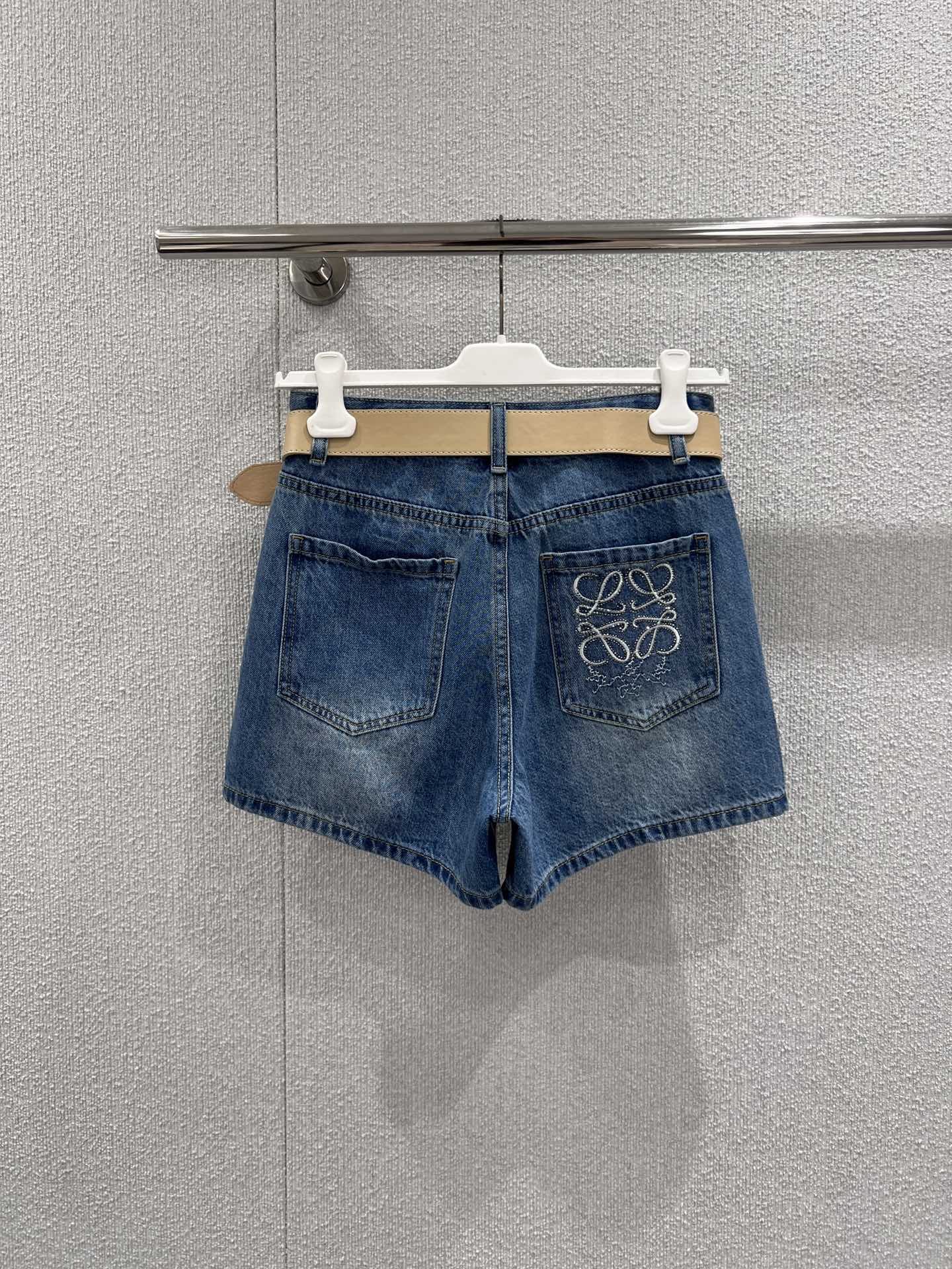 Embroidered and Rhinestone Denim Shorts