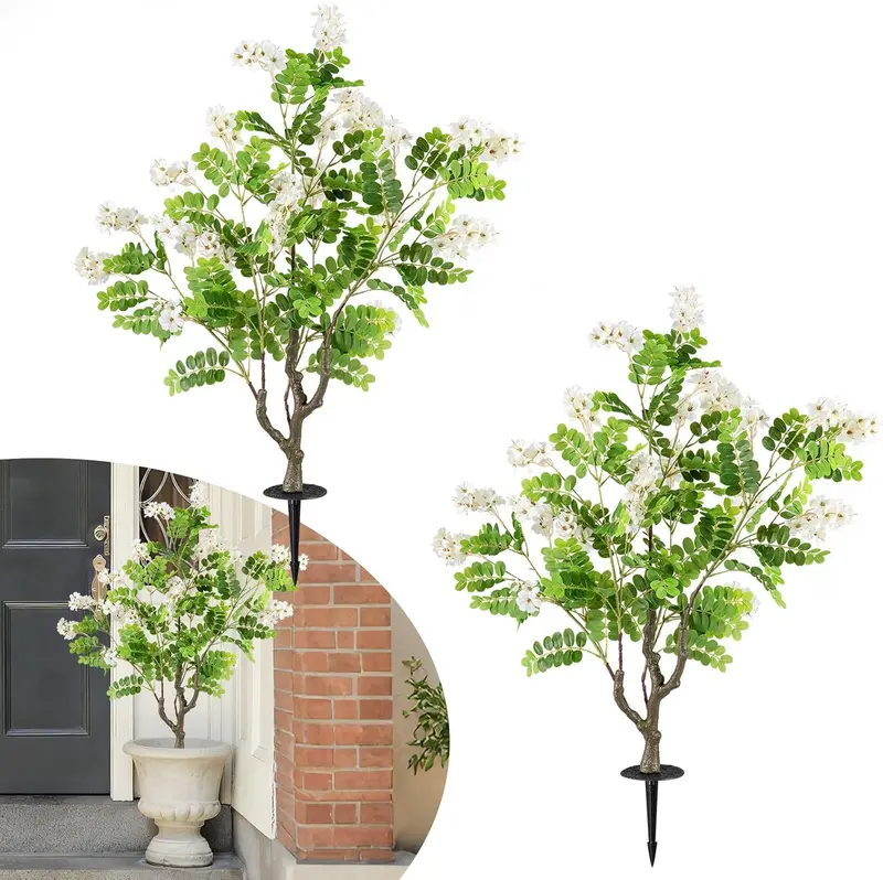 2-Pack Sophora Japonica Locust Flower Trees – 39-Inch Fake Blossoms with Spikes