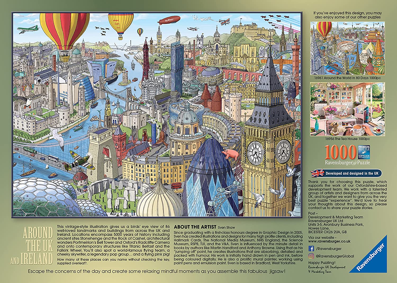 Around the UK & Ireland – 1000 Piece Jigsaw Puzzle (Ravensburger)