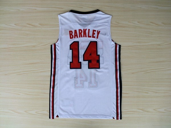 1:1 double layer solid embroidery player version Mengyi Replica #14 Barkley white suit