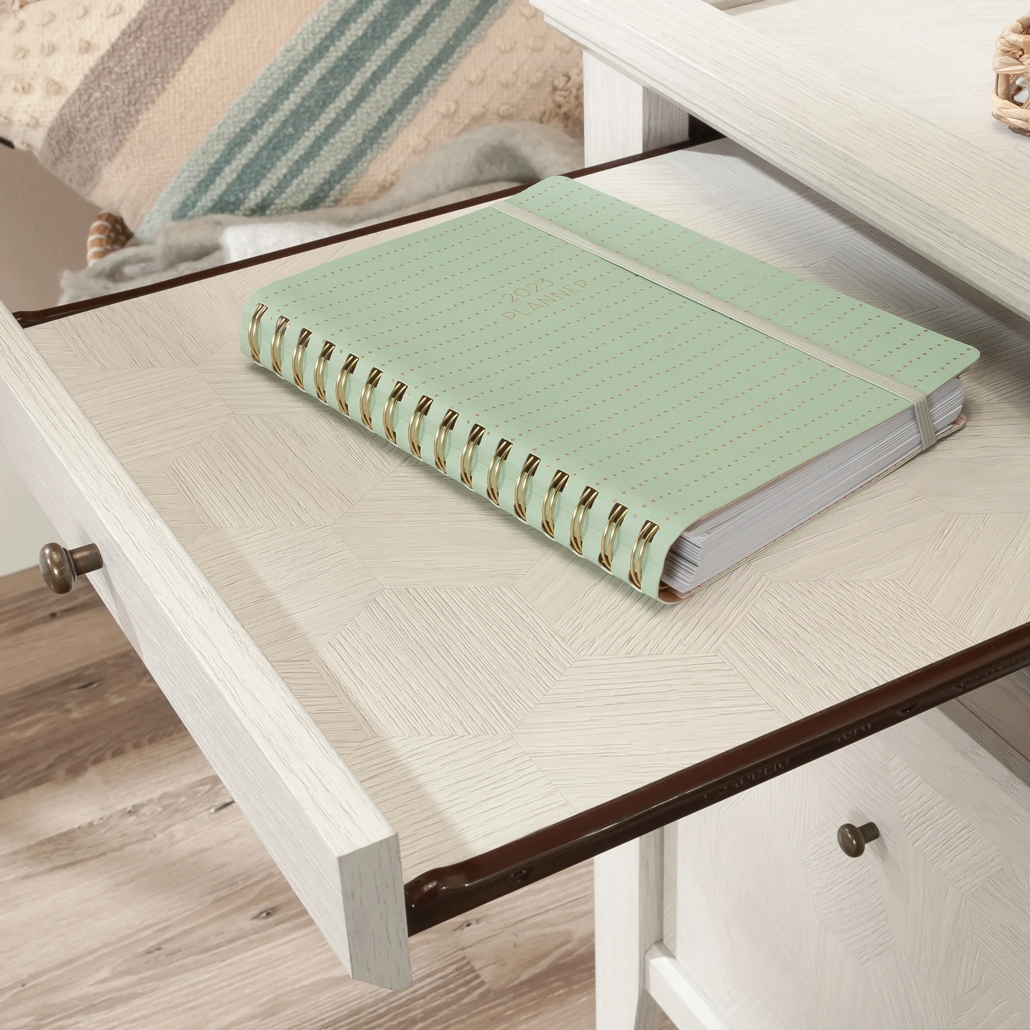 Sauder Larkin Ledge Desk, Glacier Oak Finish