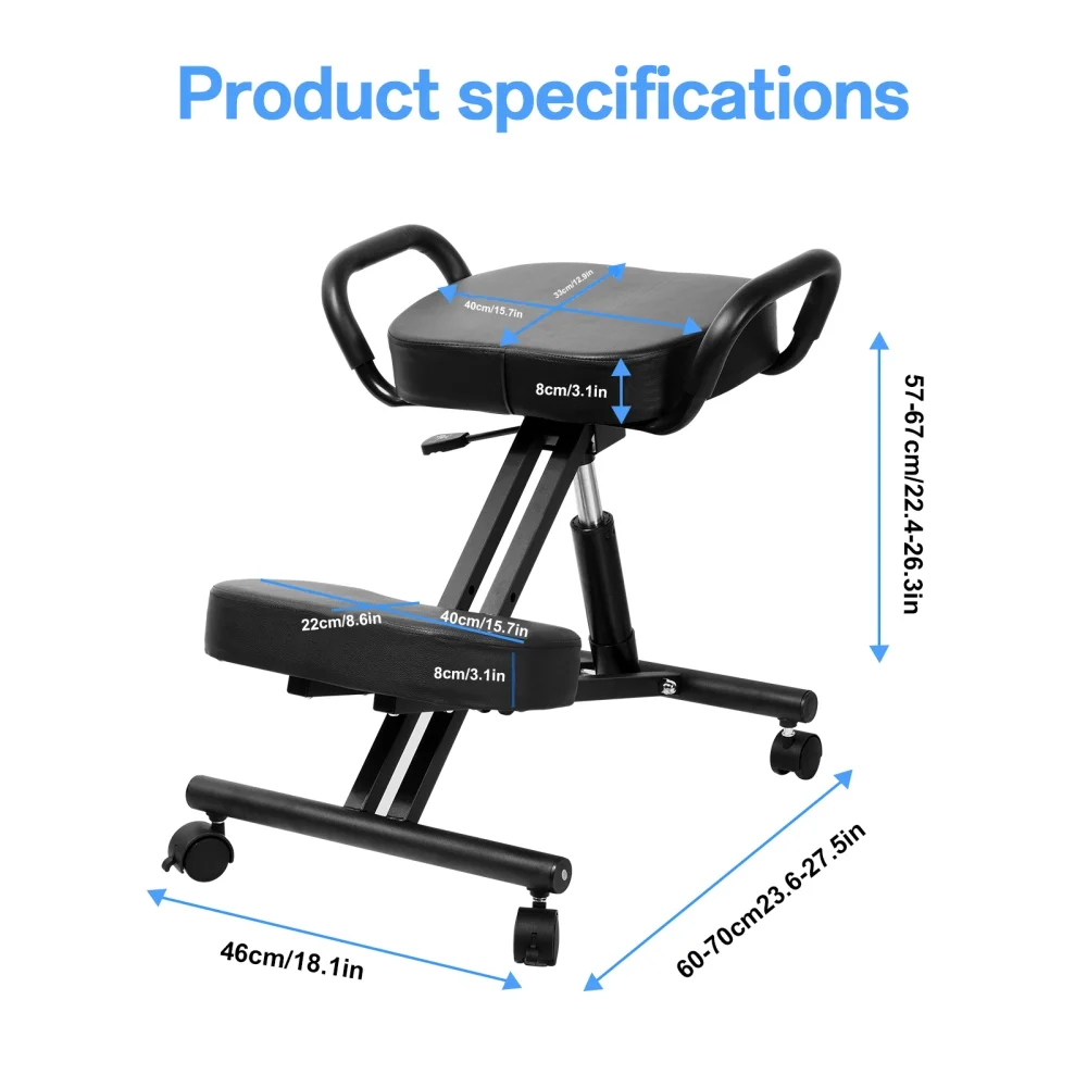 Ergonomic Kneeling Chair with Smooth Casters, Thick Comfort Padding for All-Day Comfort in Medical Offices or Therapy Clinics(A)