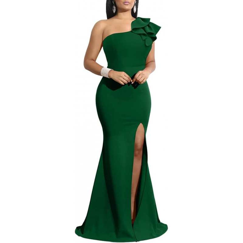 Women's Sexy Sleeveless One Shoulder Ruffle