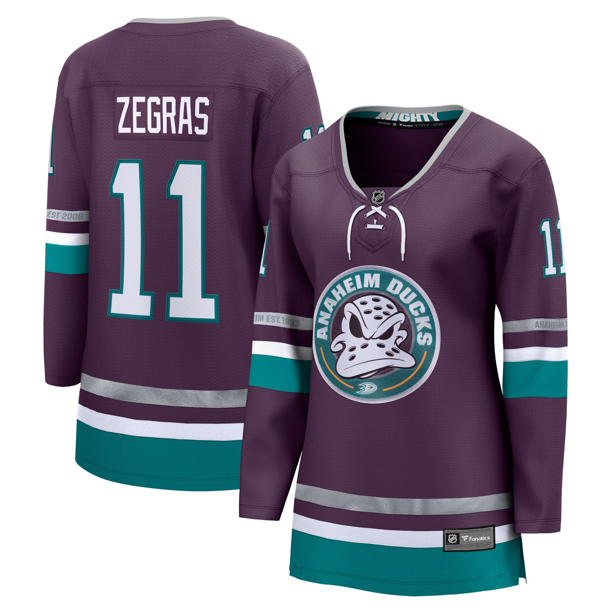 Trevor Zegras Anaheim Ducks Fanatics Women’s Alternate Premier Breakaway  Jersey – Purple