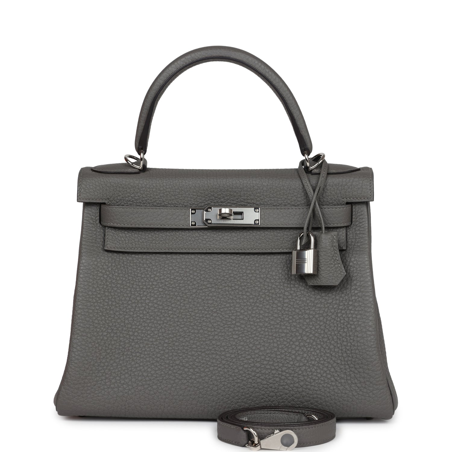 Kelly Retourne 28 Gris Meyer Clemence Palladium Hardware