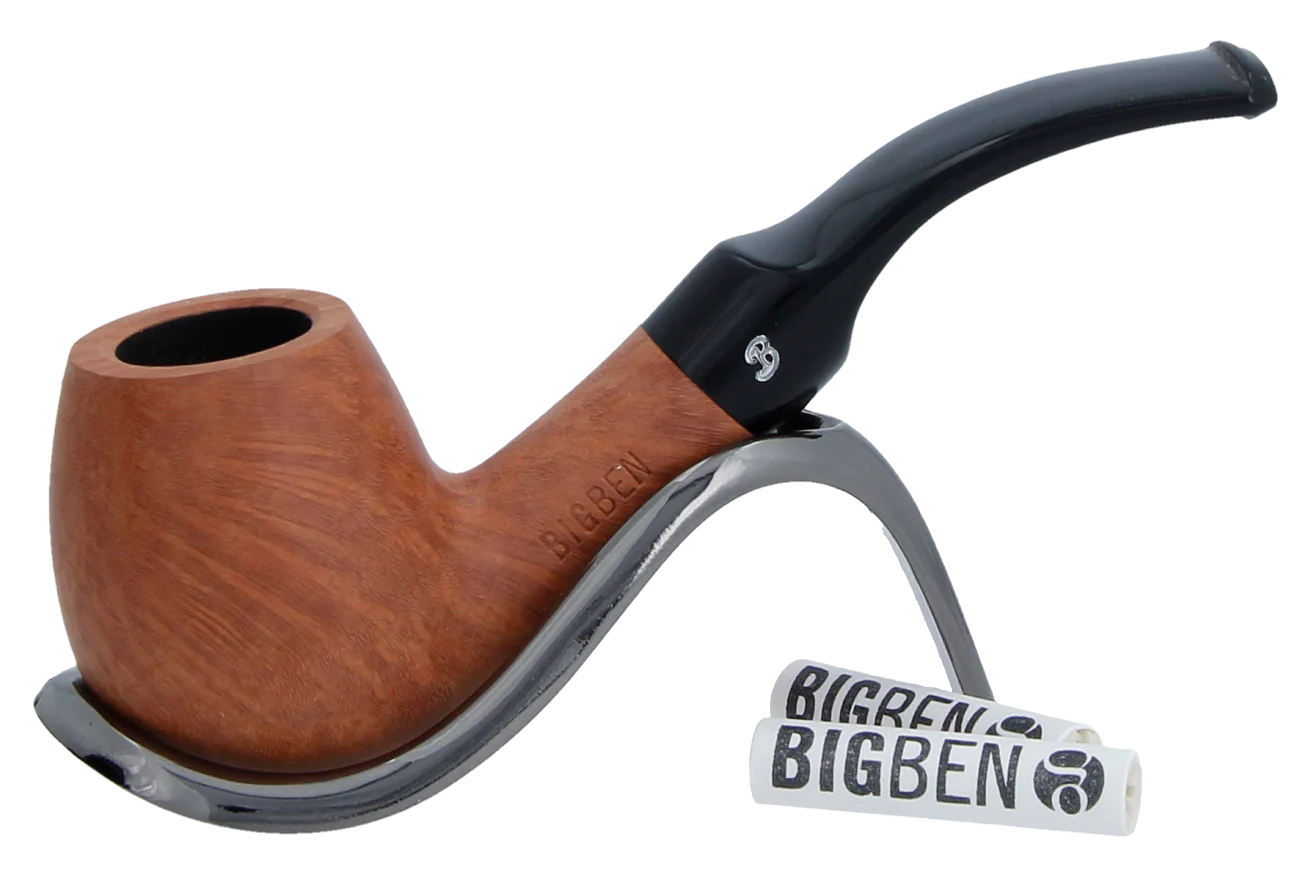 Big Ben Briar Smoking Pipe Starter Kit - Bent Pipe