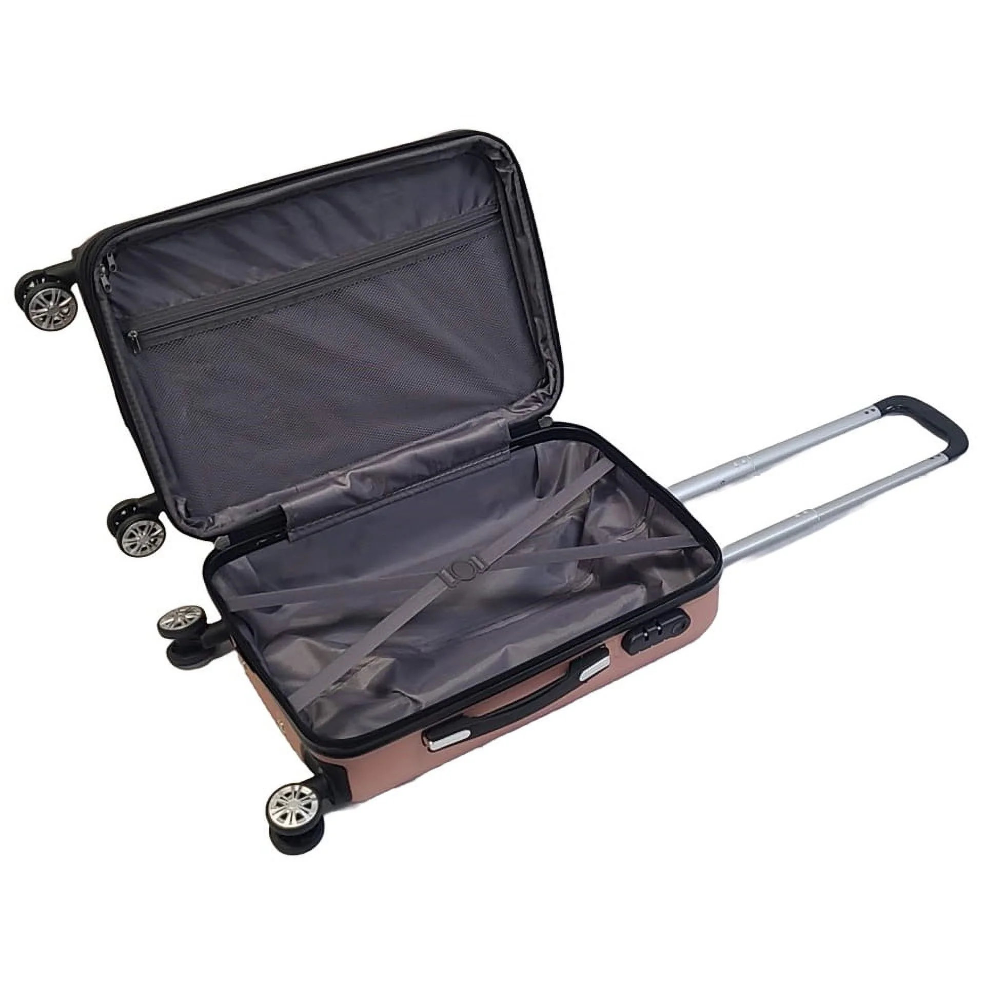 K-Cliffs 3pcs Luggage Set Lightweight Expandable Hard sided ABS Spinner Travel Suitcase  Black
