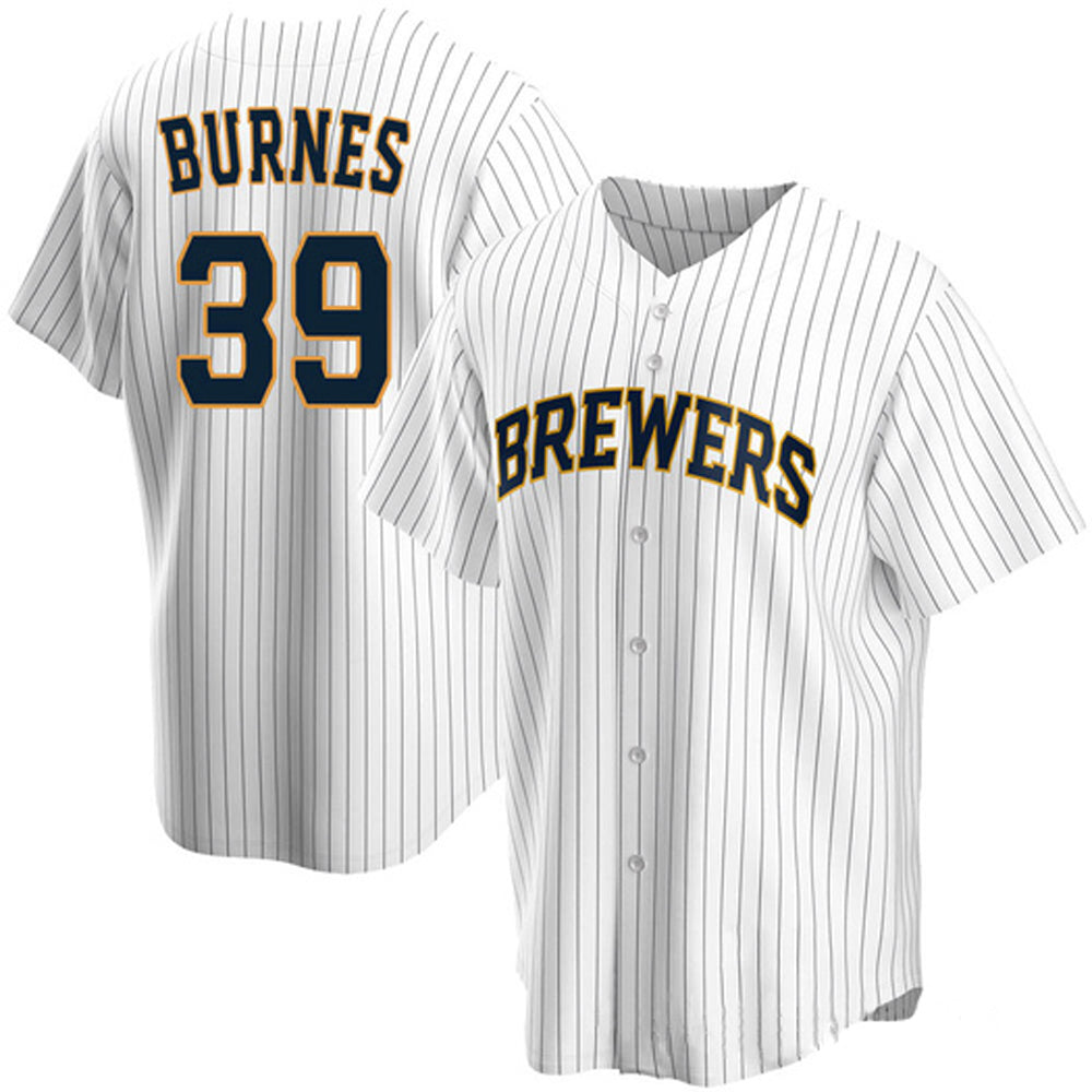 Men's Milwaukee Brewers Corbin Burnes Cool Base Replica Home Jersey - White