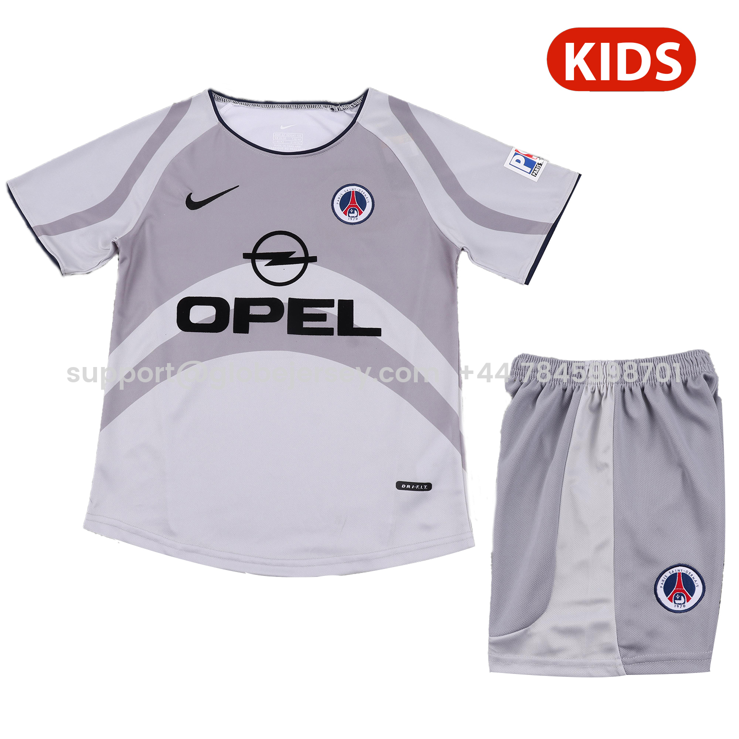 Retro Paris Saint-Germain PSG 2001-02 Away Kids Kit
