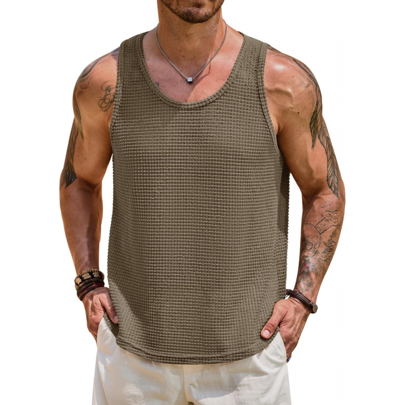Men's Hollow Out Tank Top Vacation Summer See