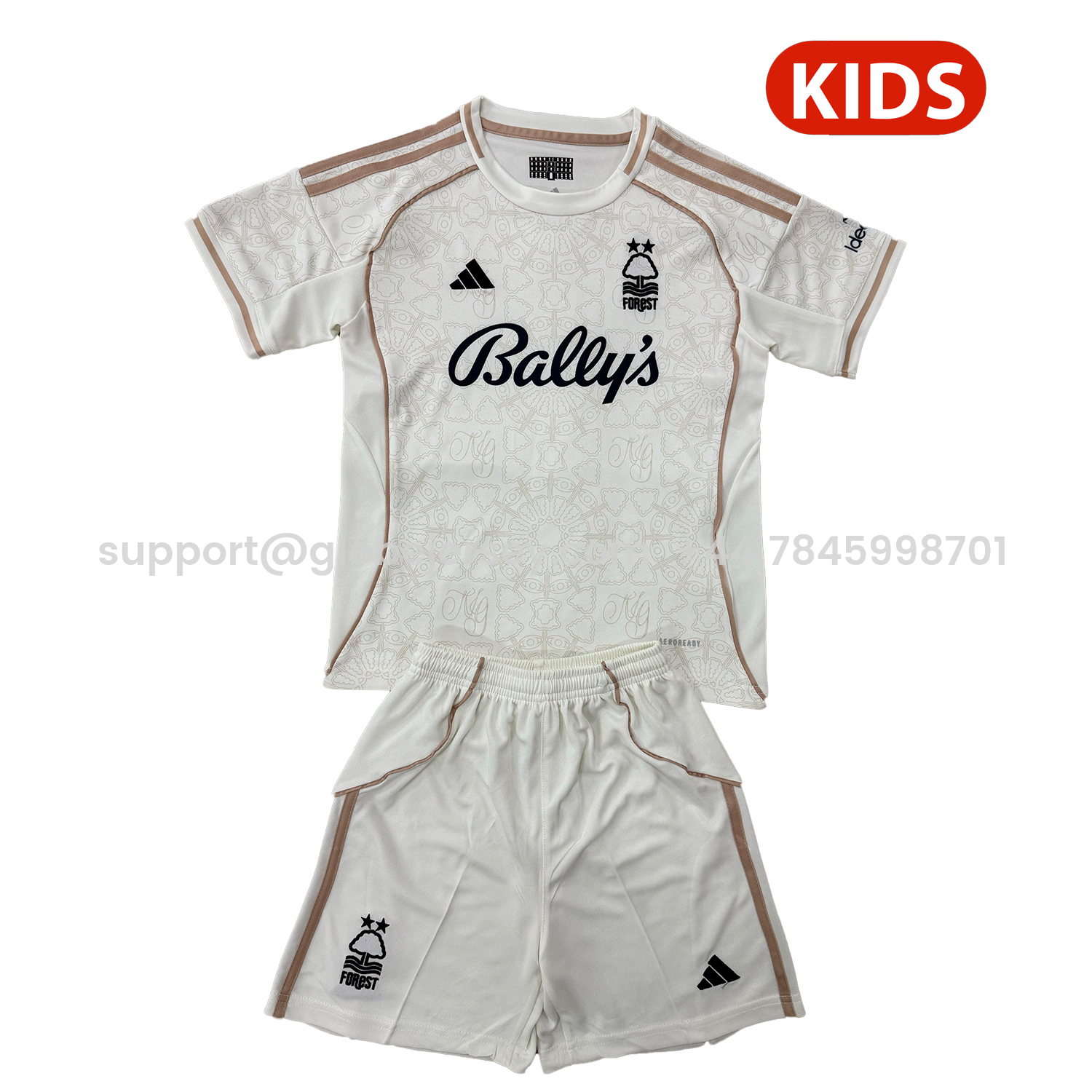 Nottingham Forest 25-26 Away With Chest Sponsor Kids Kit