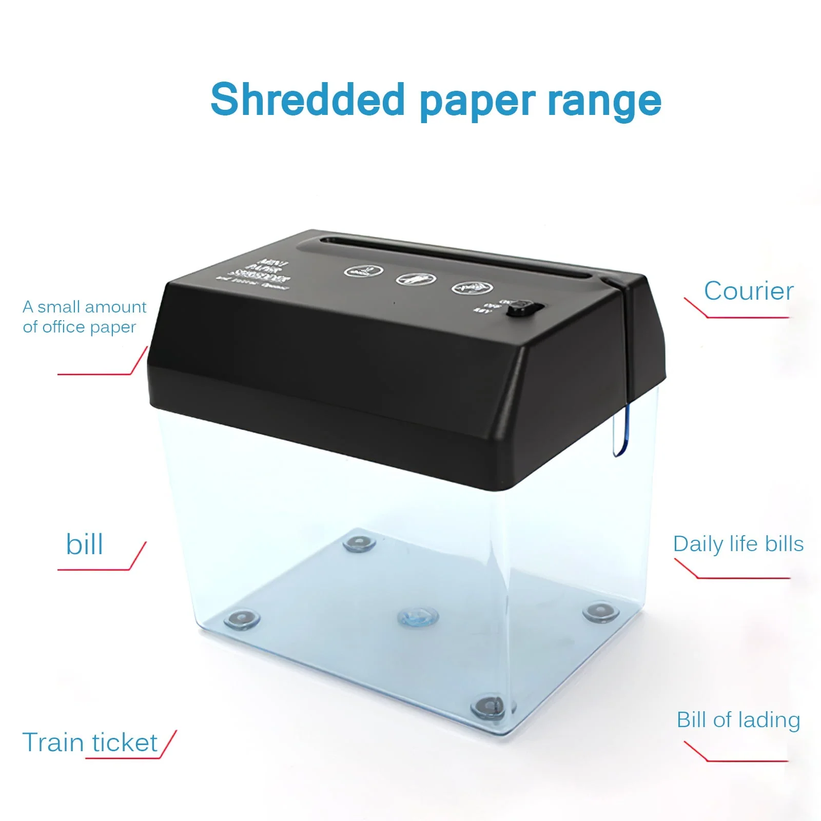 Mini Paper Shredder, Portable A6 Electric Shredder Documents Paper Cutting Tool Home Office Desktop Stationery