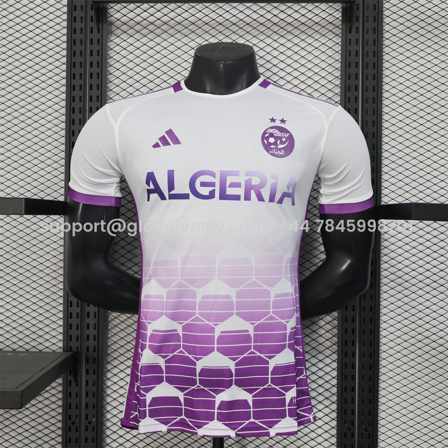 Algeria 25-26 White Purple Gradient with Hexagonal Pattern Jersey - Player Version