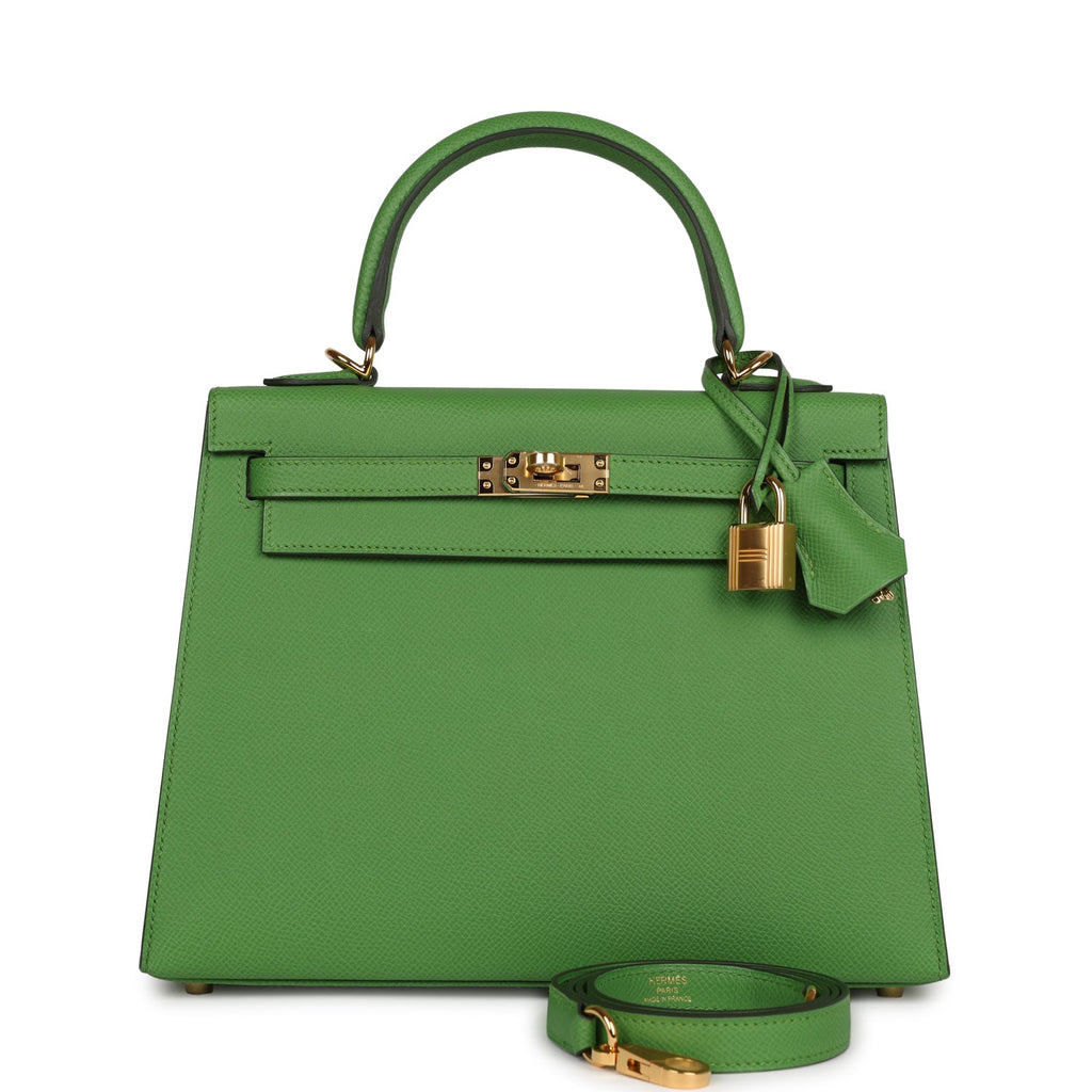 Kelly Sellier 25 Vert Yucca Epsom Gold Hardware