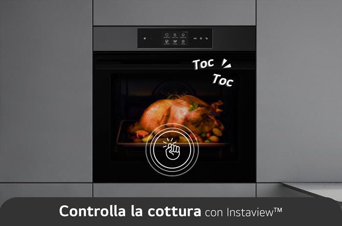 LG - Forno incasso elettrico INSTAVIEW WSED7665B A++-Black Steel