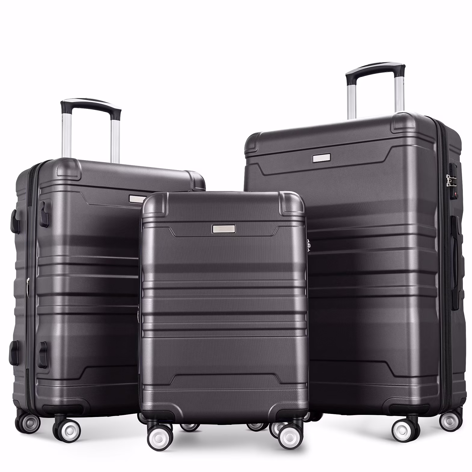 Luggage Suitcase 3 Piece Sets, New Model Expandable ABS Hardshell Luggage, Lightweight Carry-on Suitcase Sets with Spinner Wheels & TSA Lock, 20''/ 24''/ 28'', Blue Gray