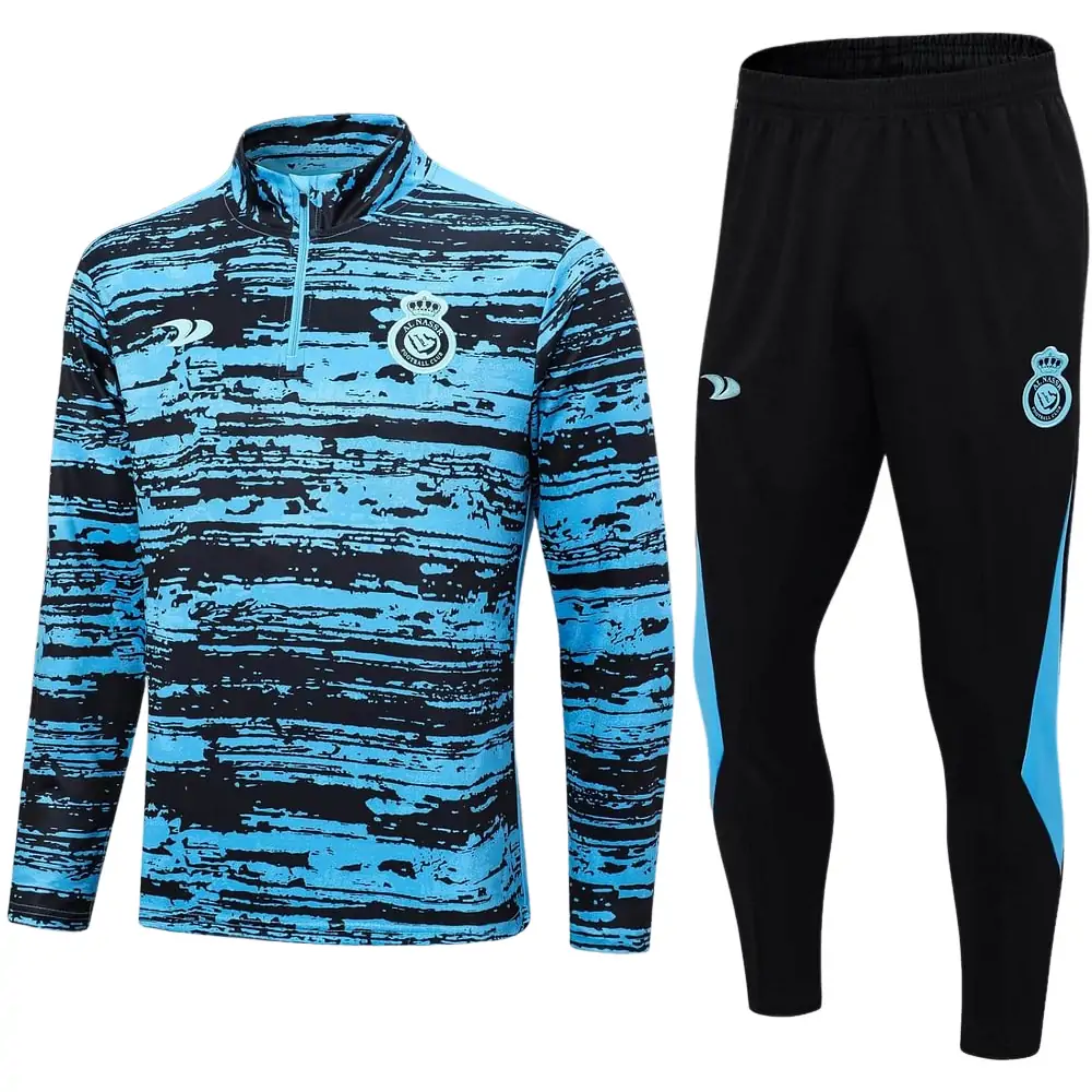 2022/2023 Al-Nassr Half-Pull Training Suit Blue Football Shirt Set