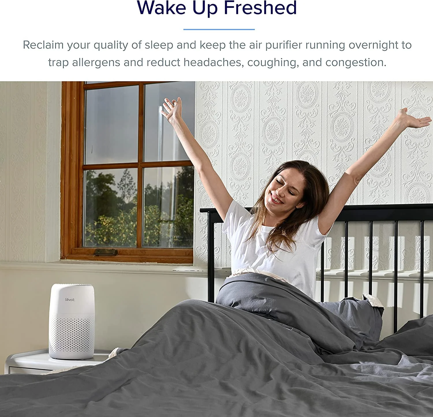 Levoit Desktop HEPA Air Purifier with Aroma for Bedroom & Office (178 Sq. Ft), Core Mini, White