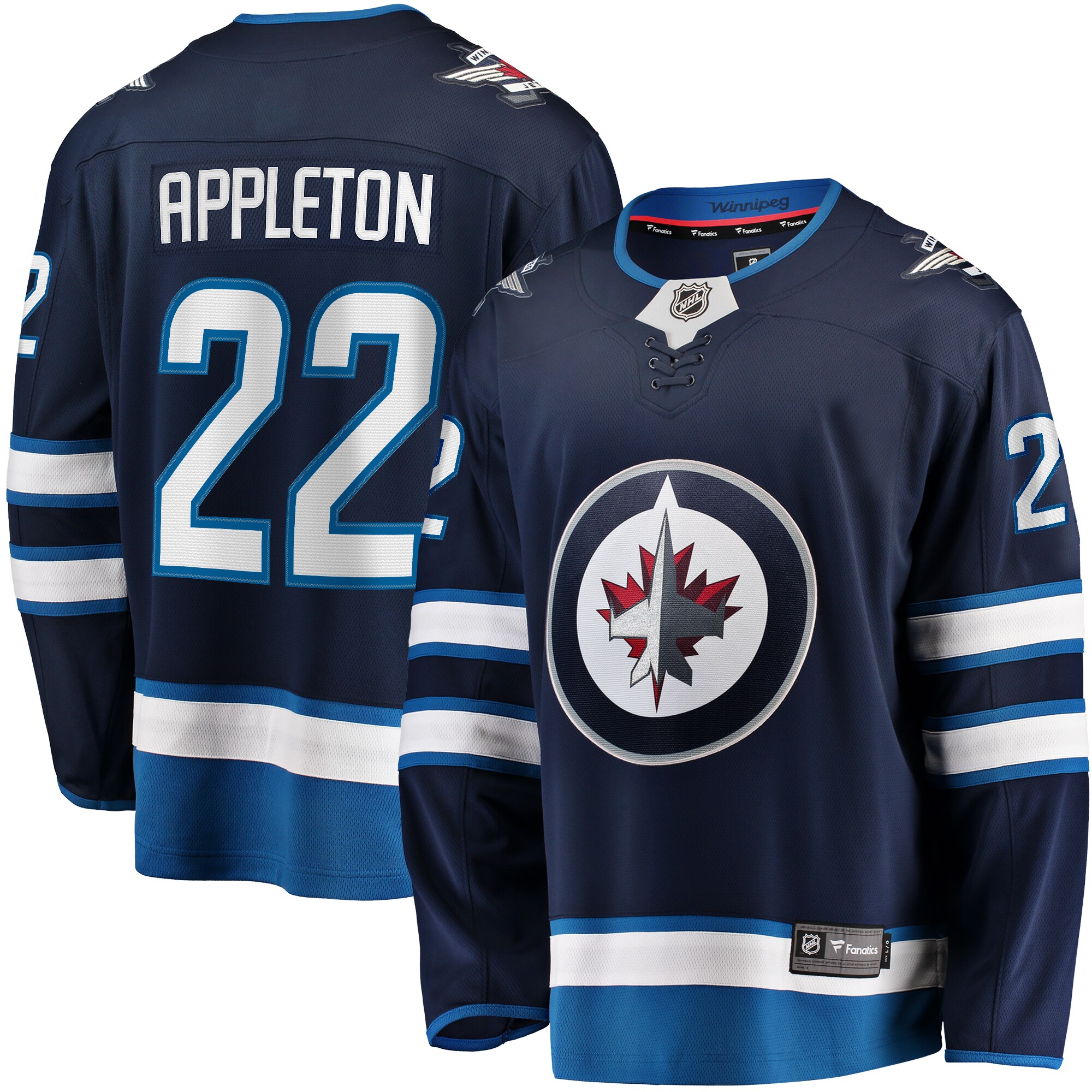 Mason Appleton Winnipeg Jets Fanatics Home Breakaway Jersey – Navy