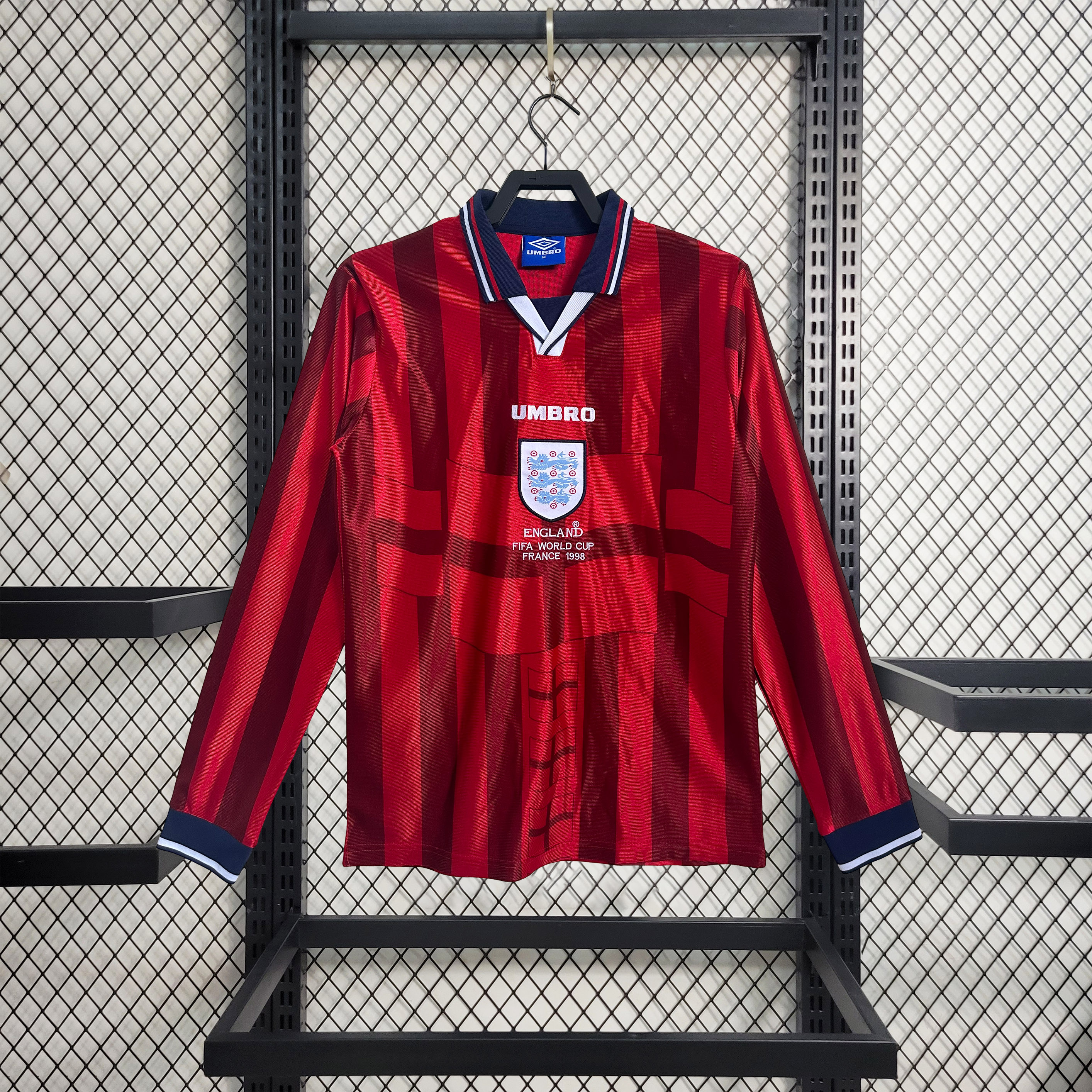 Retro England 1998 Away Long Sleeve Jersey