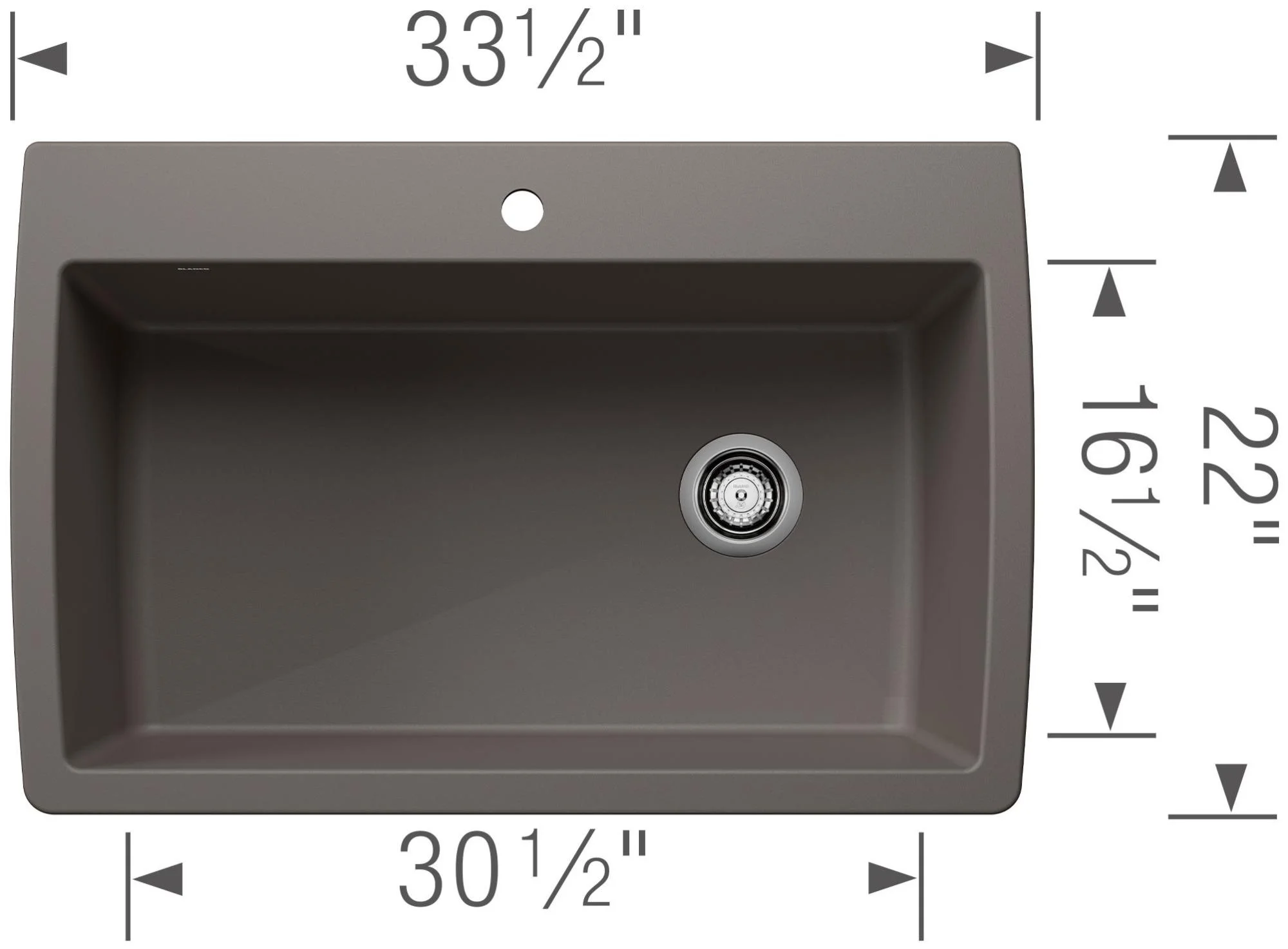 BLANCO DIAMOND Cafe Brown Non-Porous Composite Single Bowl Sink